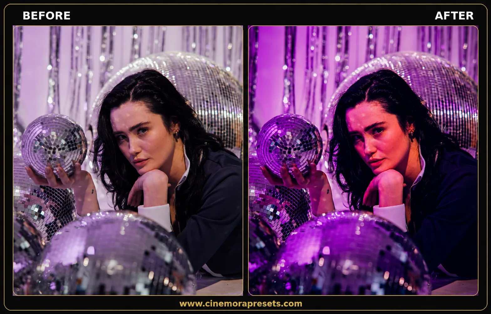 Free Disco Lightroom Presets – Neon Party & Retro Light Effects Preset Preview